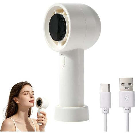 Mini-Handventilator mit 500-mAh-Akku, bis zu 18 Stunden Akkulaufzeit, 1–100 Geschwindigkeitsstufen, leiser und leistungsstarker Betrieb, ideal für Reisen, Outdoor-Aktivitäten, Camping und Strand (1/5)