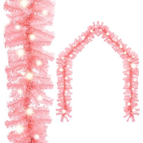 Décoration de Noël - Guirlande de Noël avec lumières LED 10 m Rose -WYW36416 (1/5)