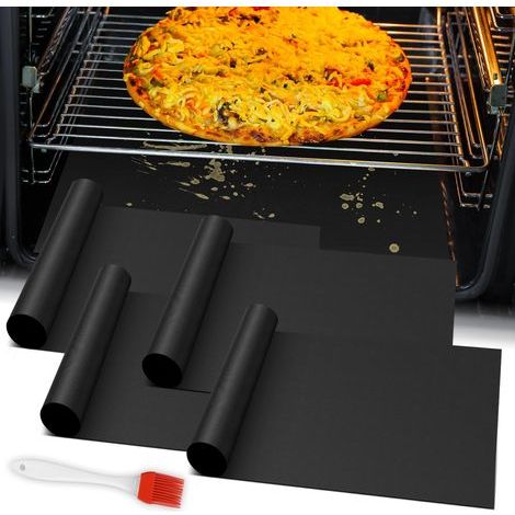 Set di 4 tappetini da forno antiaderenti in Teflon per forni elettrici e a gas, 40 x 50 cm, resistenti al calore e facili da pulire. (1/5)