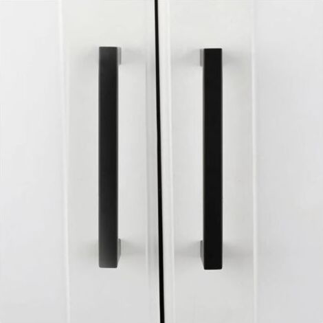 Poignée de meuble de cuisine noire, entraxe 160 mm, poignée de meuble en acier inoxydable, convient pour porte de meuble de cuisine, 2 pièces (1/4)