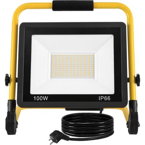 Projecteur LED 100 W, projecteur portable pour bâtiments, éclairage extérieur, projecteur étanche IP66 pour jardin ou garage (1/5)