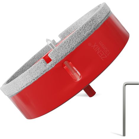 Scie cloche diamantée avec foret de centrage (130 mm) pour percer avec précision dans la porcelaine, la céramique, le granit, la pierre et les bouteilles en verre. (1/5)