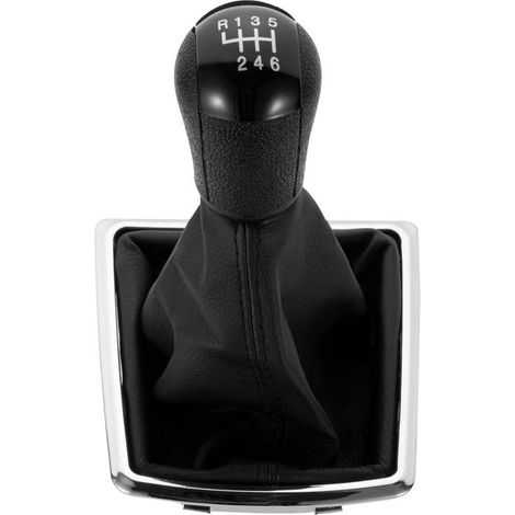 Suitable for the dust cover of the gearshift lever of older Ford Focus models, black gearshift lever integrated into the handle, black 6-speed set (one-piece)--DTEKGAZ (1/4)