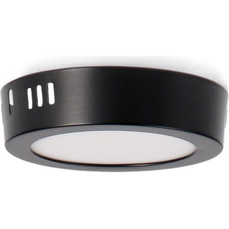 IluminaShop - Plafon de Superficie Negro Circular 6W CCT