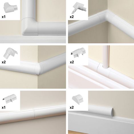 D-Line Design Kabelkanal Zubehör-Set 30x15mm weiß, 10-teilig Leitungs- & Strebenkanäle (1/3)