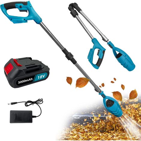 Electric leaf blowers,Heavy Duty Cordless Extension Pole Leaf Blower Storm Tool Clear Gardens, Patios, Gutters, Driveways & More – Lightweight+1x3.0A Battery+Charger-Compatible with Makita Battery