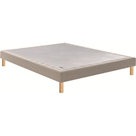 Sommier tapissier EPEDA 2 places Jersey Galet gris 2 x 90 x 200 cm confort ferme 15 cm