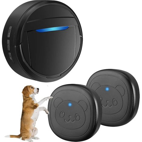 1 Sonnette Pour Chien Sans Fil, 2 Émetteurs Imperméables, 55 Mélodies, 4 Niveaux Volume, Portée 950ft (1/5)