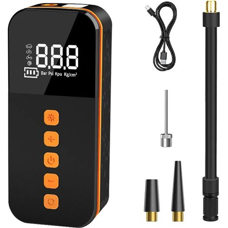 Gonfleur portable cent cinquante PSI pour voiture avec LED arrêt automatique cinq modes pour pneus et ballons