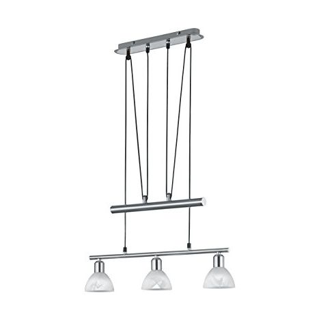 Lampada Sospensione Interno con Bilanciere 3 Luci Led Acciaio Levisto GD Trio (1/4)
