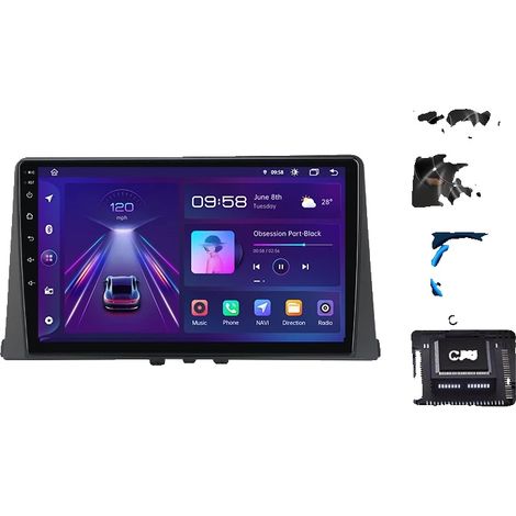 Autorradio con pantalla táctil, conectividad inteligente, compatible con Citroën Berlingo 2019, Peugeot Partner Rifter 2020, Opel Combo, V1 Plus (4G 64G). (1/2)