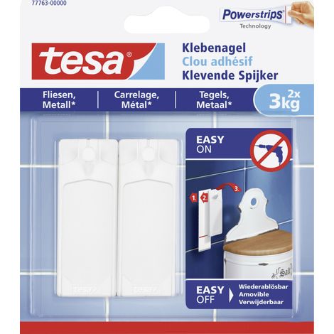 tesa Klebenagel Traglast 3 kg, 2 Stück Klebepads