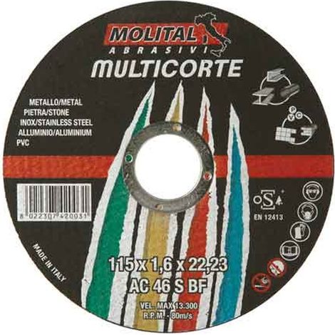DISCO DA TAGLIO UNIVERSALE MOLITAL Ø 230x2,0 mm