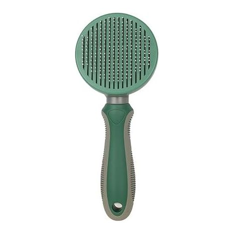 Brosse douce pour chiens et chats, brosse autonettoyante pour le toilettage, brosse pour tous types d'animaux (verte) (1/5)