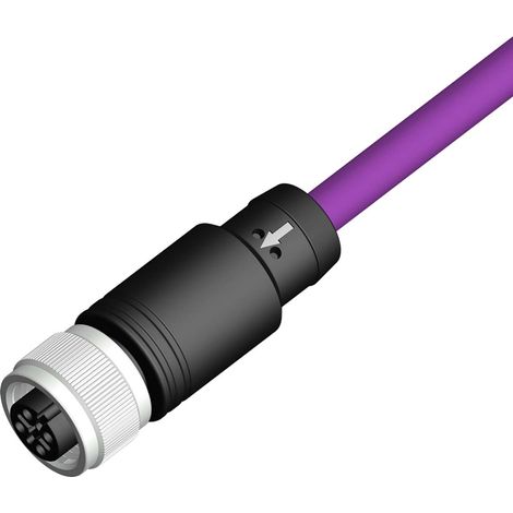 Connecteur pré-câblé RS PRO 4 conducteurs , Fiche femelle droite Femelle vers Prise femelle droite M12, 10m ( Prix pour 1 )