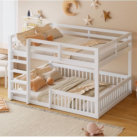 Letto a castello 160x200 cm con sponde, bianco OKMYHOME (1/5)