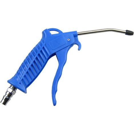 Pistolet à air comprimé avec buse coudée de 25 cm, pistolet à air comprimé industriel à longue portée, outil de nettoyage pour compresseur d'air pneumatique, buse à flux d'air en acier inoxydable haut (1/5)