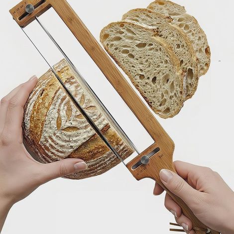 Verstellbarer manueller Brotschneider mit Führung – inklusive Einschnittklinge – ideal für selbstgebackenes Sauerteigbrot