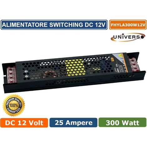 Alimentatore Slim STABILIZZATO 12-24V 60-300 Watt Trasformatore per strip LED 60W,12V (1/3)