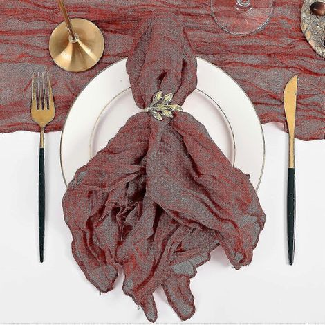 Serviettes en tissu de lin pour la cuisine, serviettes de table bleues en tissu (1/5)