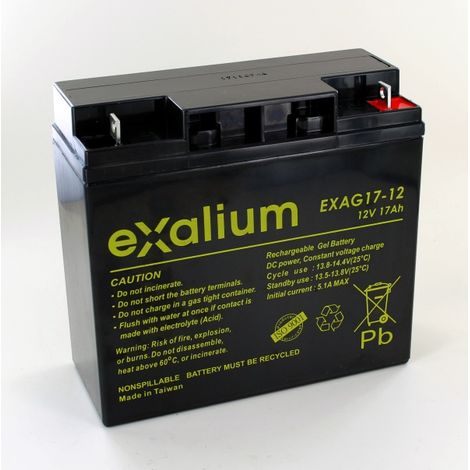Batterie Plomb 12V 17Ah EXALIUM (181X76X167) M5 (EXAG17-12)