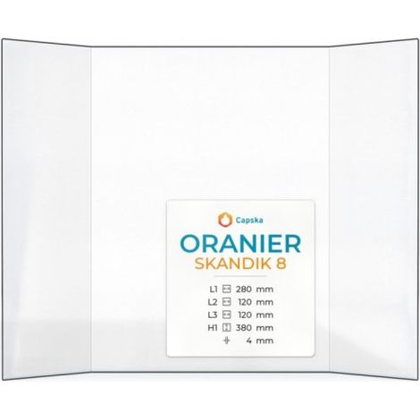 Vitre Oranier SKANDIK 8 - Verre Prismatique pour poêle à bois - (120 + 280 + 120) x 380 mm (L2+L1+L3 x H1) - 4 mm