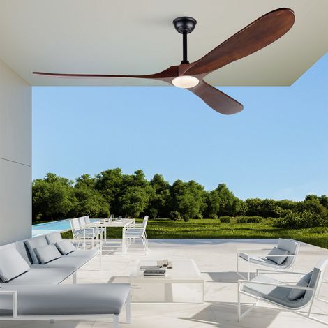 70 pouces Ventilateur de Plafond avec Éclairage et Télécommande, 3 Pales en Bois Massif, 3CCT, Intensité Variable, Moteur CC Silencieux, 6 Vitesses avec Fonctions Mémoire et Minuterie (1/5)