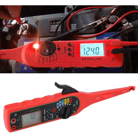 Vérificateur faisceau automobile multimètre lampe outil diagnostic électrique réparation voiture rouge (1/5)