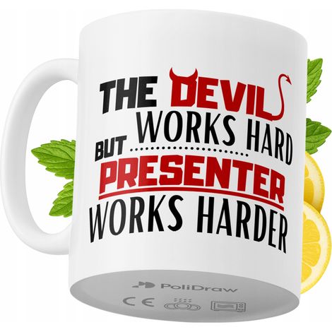 Tazza divertente e umoristica per presentatori, ideale per caffè e tè, con grafica e testo divertenti. Perfetta per compleanni, onomastici e festività. Tazza premium per occasioni speciali, per casa,  (1/5)