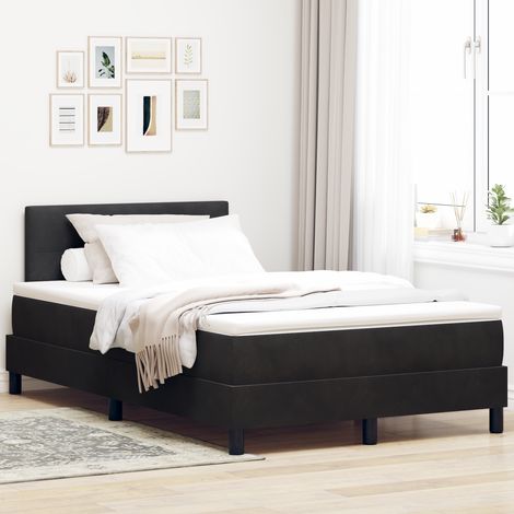 Box Spring Bed with Headboard Black 120 x 190 cm Velvet vidaXL (1/5)