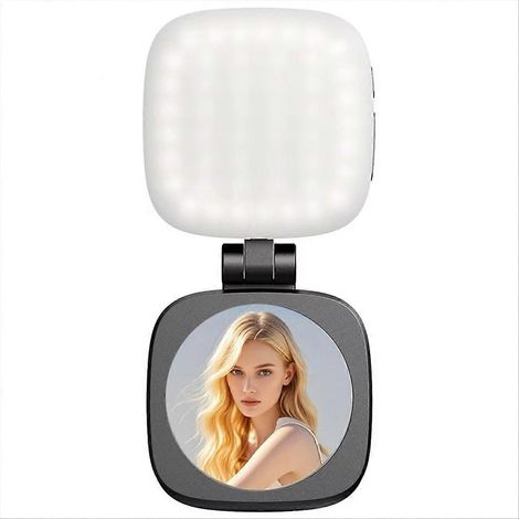 Lampe magnétique d'appoint pour diffusion en direct, anneau lumineux pour téléphone portable, miroir, lampe selfie beauté, lampe compacte et portable noire (1/5)