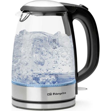 Orbegozo Hervidor de agua cristal KT 6045,jarra de vidrio de borrosilicato, libre de BPA (1/5)