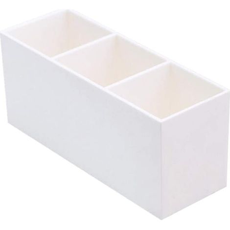 Organizzatore per trucchi a 3 scomparti con porta pennelli e porta rossetto