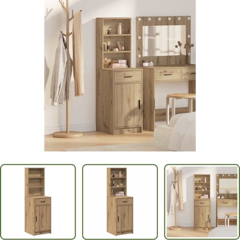 Buffet - Haut Armoire avec tiroir Chêne artisanal 40 x 40,5 x 135 cm (1/5)