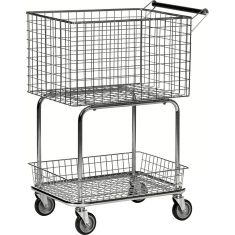 Kongamek Allzweckwagen mit 2 Drahtkörben 690x410x950mm Gummibereifung Ø100mm ohne Bremse (1/5)