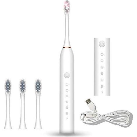 Brosse à dents électrique sonique rechargeable, idéale pour adultes et enfants, 6 modes au choix, étanche IPX7, chargement rapide USB.-AquaForge (1/5)