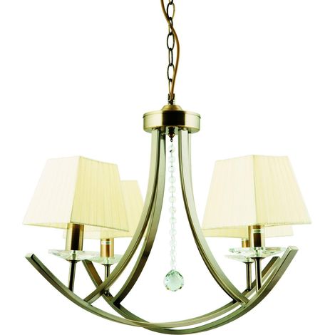 Lampadario Candellux Valencia 34-84555 4xE14 ottone ecru (1/2)