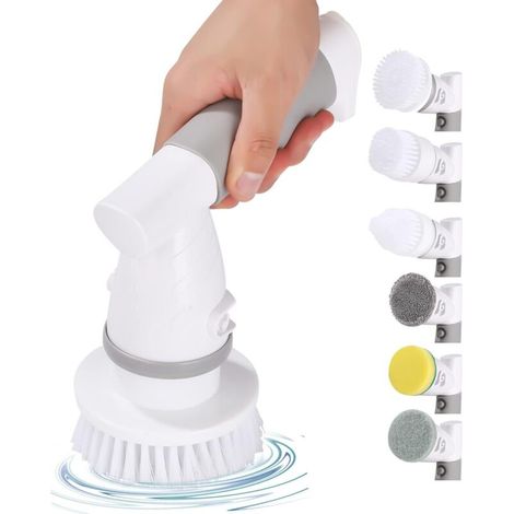 Cepillo de limpieza eléctrico portátil, cepillo de limpieza eléctrico recargable para baño, cocina, coche, limpieza de azulejos (1/5)