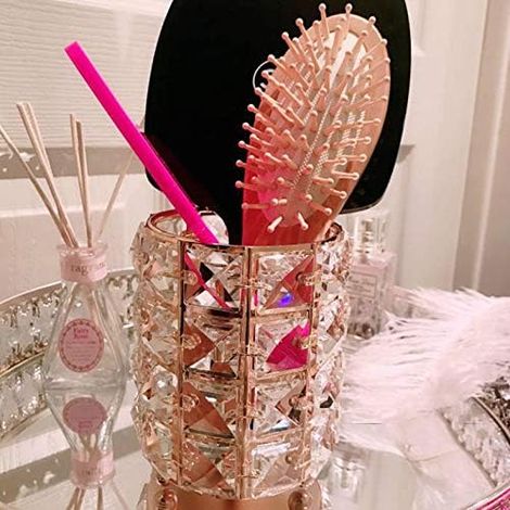 Porte-pinceaux de maquillage en cristal fait main, pot à crayons à sourcils, organisateur de rangement cosmétique pour coiffeuse, salle de bain, chambre, bureau (1/5)