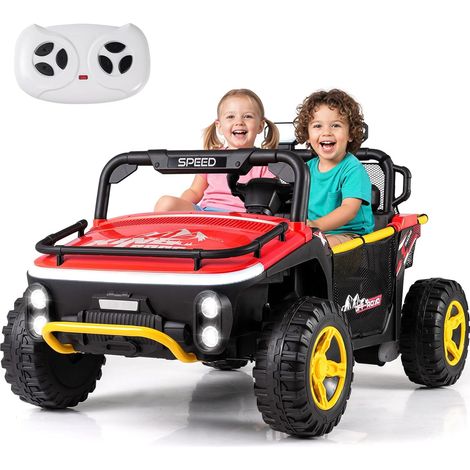 COSTWAY 24V Macchina Elettrica per Bambini, Veicolo Elettrico a 2 Posti, 37-86 Mesi，Rosso