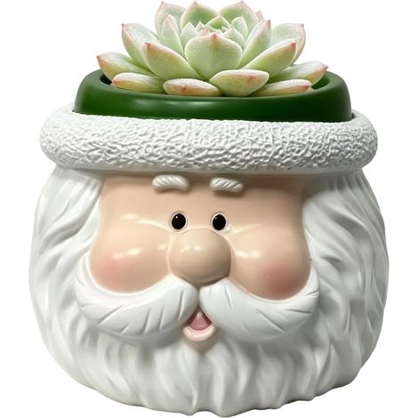 Pequeña maceta multifuncional de resina con forma de Papá Noel. (1/5)