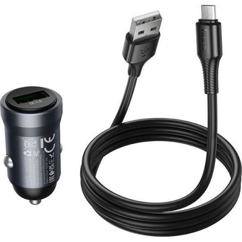 Chargeur Allume-Cigare - 18 W - Technologie QC3.0 - USB-A - Câble Micro USB Inclus - Pour Voiture (1/5)