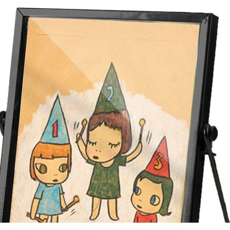 Cadre Photo Décoratif Acrylique 14,5x19,5 cm, Motif Enfant Dessin Animé, Imperméable, Plexiglas avec Bordure Métal Noir, Ornement Bureau CBS1340 (1/4)