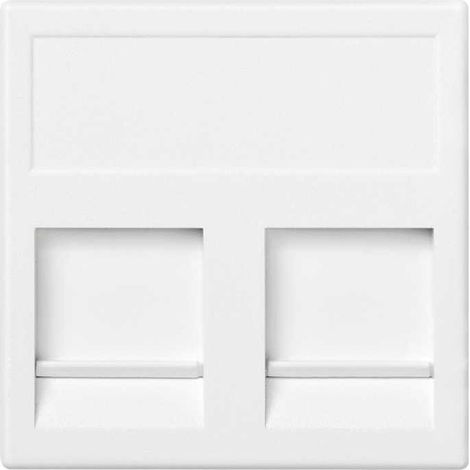 Placa K45 guardapolvo con 2 conectores PANDUIT blanco nieve SIMON KB69/9