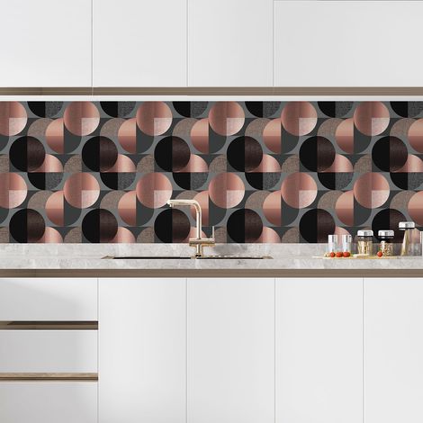 Crédence adhésive cuisine - Motif géométrique - 90x90 cm - Adhésif + Protection BRILLANTE (1/5)