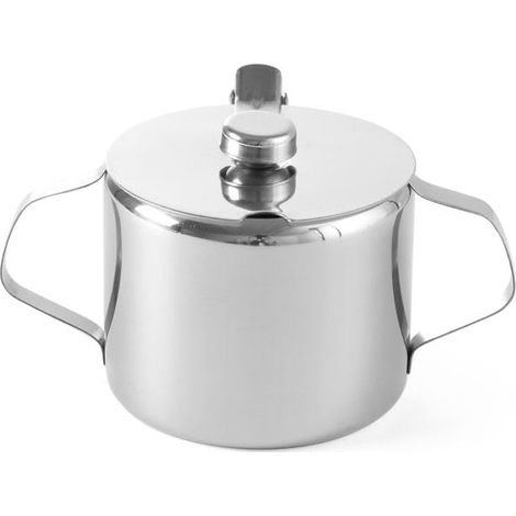 Zuccheriera in acciaio inox con coperchio, diametro 85 mm, 300 ml - Hendi 452103 (1/3)