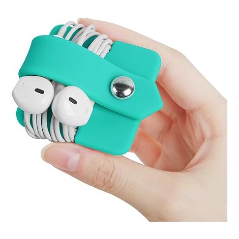 Clips de câble en gel de silice véritable faits main, enrouleur de câble d'écouteurs, organisateur de casque en gel de silice, range-câbles d'écouteurs en gel de silice fait main-AquaForge (1/4)