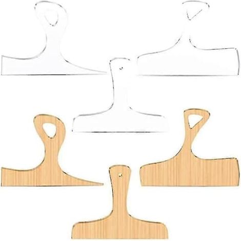 Lot de 3 gabarits acryliques à motif bois - Gabarit de dessin angulaire et incurvé pour poignée de plateau à charcuterie/planche à découper (1/5)