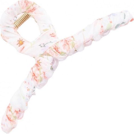 Haarspangen aus Stoff mit Blumenmuster, haiförmige Haarspangen, 3er-Set – Weiß, WZ-985R (1/2)