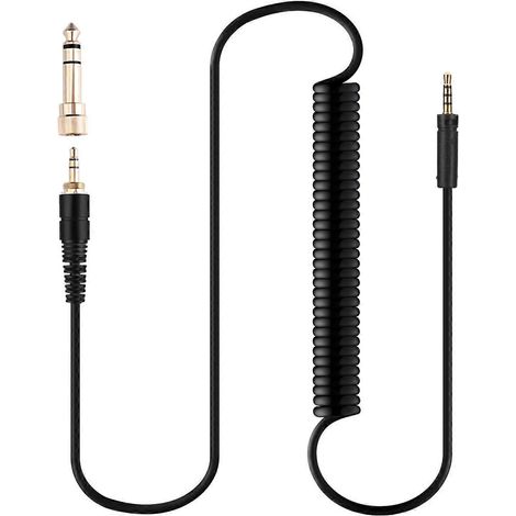 Câble audio stéréo enroulé 2,5 mm vers 3,5 mm avec adaptateur 6,35 mm pour casque Sennheiser Momentum et HD4.30 (1/5)
